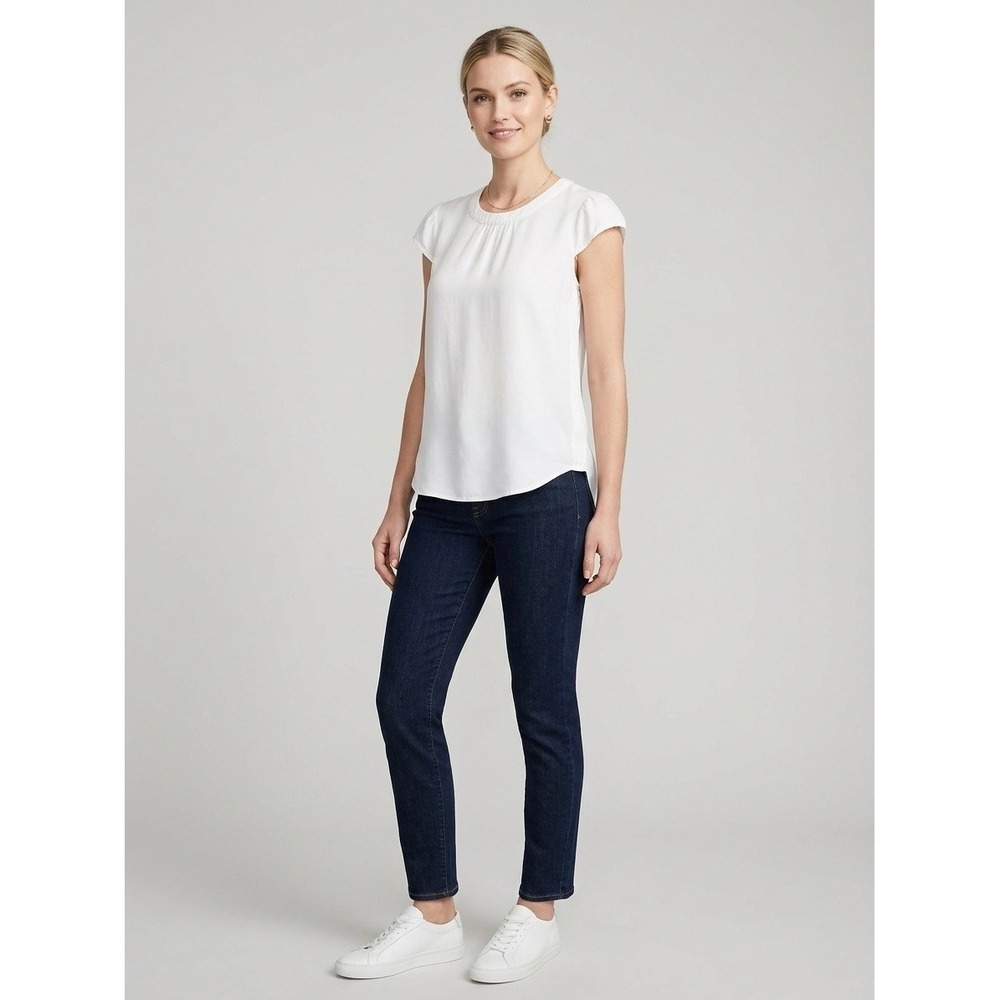 J.Crew White Cap Sleeve Blouse Top Womens Size 4